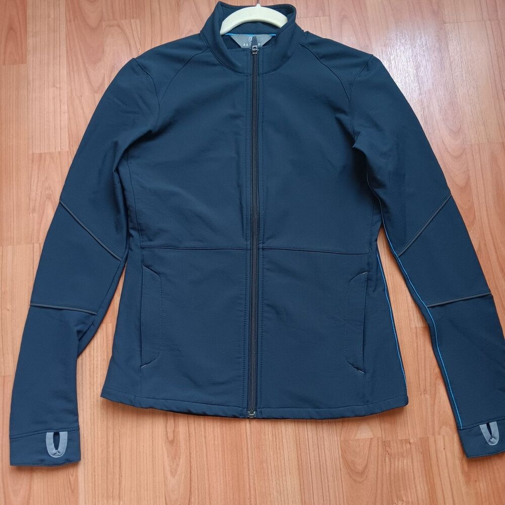 AETHER Women's Blue Zip up Athletic Jacket with Pockets- SZ 1 Lightweight
